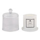 EV80586-02#5" 6oz Blanc Saffron & Suede Glass Cloche Candle 