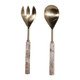 EV23522-01#S/2 11" Seville Beige Marble Salad Utensil Set 