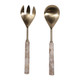 EV23522-01#S/2 11" Seville Beige Marble Salad Utensil Set 