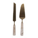 EV23522-02#S/2 13" Seville Beige Marble Cake Utensil Set 
