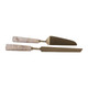 EV23522-02#S/2 13" Seville Beige Marble Cake Utensil Set 
