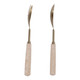EV23525-01#S/2 11" Sheffield Travertine Salad Utensil Set 