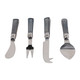 EV23529#S/4 7" Shreve Black Luster Glass Cheese Knife Set 