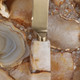 EV23532#S/2 8x6" Euclid Brown Agate And Marble Cheeseboard
