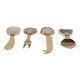 EV23533#S/4 5" Euclid Brown Agate Cheese Knife Set 