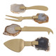 EV23533#S/4 5" Euclid Brown Agate Cheese Knife Set 