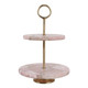 EV23549#14" Urbana Rose Quartz 2-tiered Tray