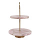 EV23549#14" Urbana Rose Quartz 2-tiered Tray