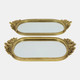 20553-01#S/2 16/18" Fleur Ornate Trays, Gold