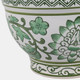 19140-02#Cer, S/2 5/7" Bowl Chinoiserie Planters, Green