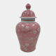 23580-02#18x9" Chinoiserie Temple Jar, Pink/white