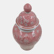23580-02#18x9" Chinoiserie Temple Jar, Pink/white
