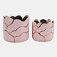 20318-04#S/2 6/7" Clouds Planter, Light Pink/gold 