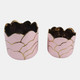 20318-04#S/2 6/7" Clouds Planter, Light Pink/gold 