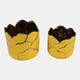 20318-06#S/2 6/7" Clouds Planter,vase, Yellow/gold