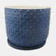 21661-13#S/2 10/12" Dotted Planter W/ Saucer, Blue