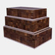 23584#S/3 10/11/12" Modern Checker Boxes, Natural/white