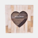 23591#4x4" Heart Photo In Square Bone Frame, Ivory