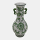 23595-01#8x4" Chinoiserie Bud Vase, Green/white