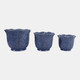 23613-02#S/3 8/9/11" Wildflower Ruffle Edge Planters, Blue