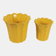 23614-02#S/2 6/8" Scallop Edge Planters, Yellow