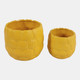 23615-03#S/2 6/8" Flower Petal Planters, Yellow