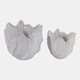 23618-01#S/2 6/8" Flower Shaped Planters, Ivory