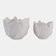 23618-02#S/2 9/12" Flower Shaped Planters, Ivory