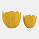 23618-04#S/2 6/8" Flower Shaped Planters, Yellow