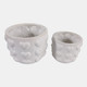 23619-02#S/2 9/12" Hearts Planters, Ivory