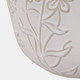 23620-01#S/2 6/8" Floral Embossed Planters, Ivory