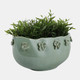 23621-02#12x6" Floral Applique Planter, Green