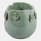 23621-02#12x6" Floral Applique Planter, Green