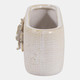 23622-02#8x3" Floral Applique Planter, Ivory