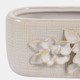 23622-02#8x3" Floral Applique Planter, Ivory