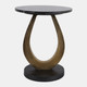 23639#22x18" Curved Base Accent Table, Gold/black Kd