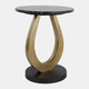 23639#22x18" Curved Base Accent Table, Gold/black Kd