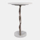 23641#22x16" Swirled Base Accent Table, White/gold Kd