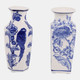 23642#S/2 6x3" Chinoiserie Bud Vases, Blue/white
