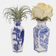 23642#S/2 6x3" Chinoiserie Bud Vases, Blue/white