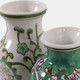 23643-01#S/2 6.5x4" Chinoiserie Bud Vases, Green/white