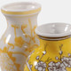 23643-02#S/2 6.5x4" Chinoiserie Bud Vases, Yellow/white