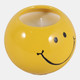80600#4" 7 Oz Coconut Goji Smiley Face Candle, Yellow