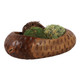 EV23633#Yalan Oval Carved Wood Bowl