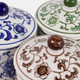 23668#S/3 Cer, 6" Chinoiserie Jar,wht/blu/grn/brwn