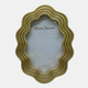 23685#4x6" Squiggle Oval Photo Frame, Gold
