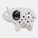 23700#6x4" Elephant Coin Bank, Black/white
