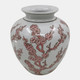 23702-01#10x9" Cherry Blossom Chinoiserie Vase, Pink/white