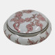 23704#7" Cherry Blossom Chinoiserie Round Box, Pink/whit