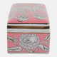 23705#8x5" Flower Chinoiserie Box, Pink/white